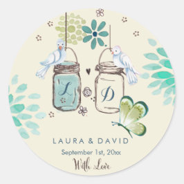 Mason Jars Garden Wedding | Circle Aufkleber
