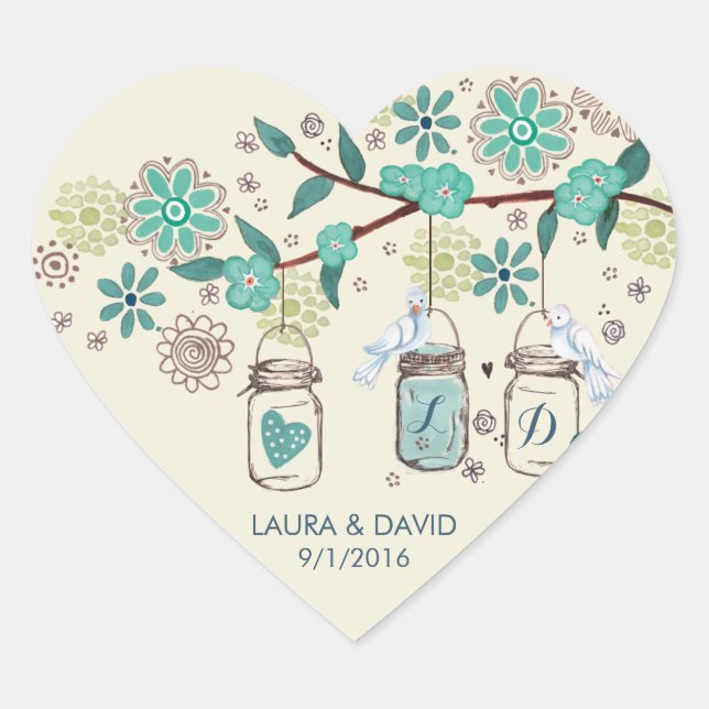 Mason Jars Garden Wedding | Circle Aufkleber (Vorderseite)