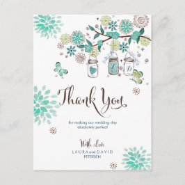 Mason Jars Garden Wedding | Dankeschön Karte