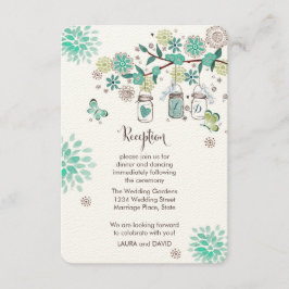 Mason Jars Garden Wedding Empfang Card Begleitkarte