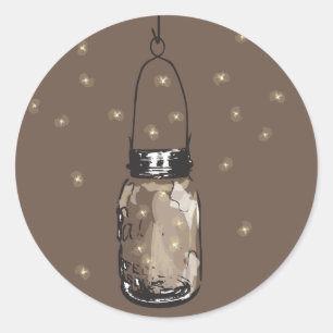 Mason Jars mit Feuertreuen Hochzeit Runder Aufkleber