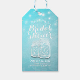 Mason Jars String Lights Blue Blume Brautparty Geschenkanhänger