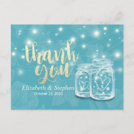 Mason Jars String Lights Blume Hochzeit Vielen Dan Postkarte