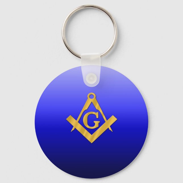 Mason Masonic mit Gradient Blue Schlüsselanhänger (Vorderseite)