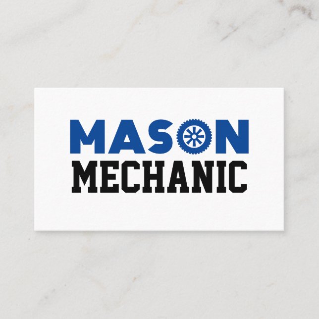 Mason Mechanic Business Card Visitenkarte (Vorderseite)
