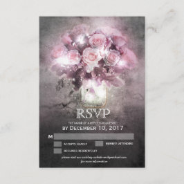 Mason pot avec roses roses RSVP