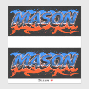 Mason prénom Nom Graffiti Autocollants Autocollant
