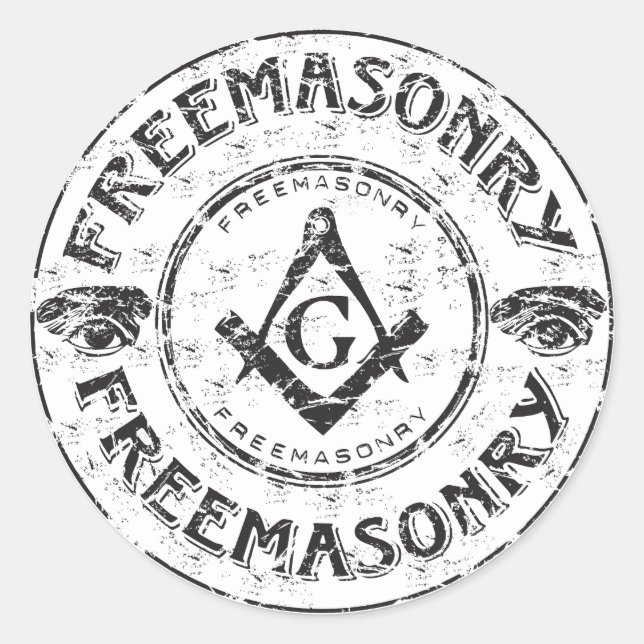 Masonic Autoaufkleber Runder Aufkleber (Vorderseite)