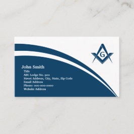 Masonic Blue Curve Business Card Visitenkarte