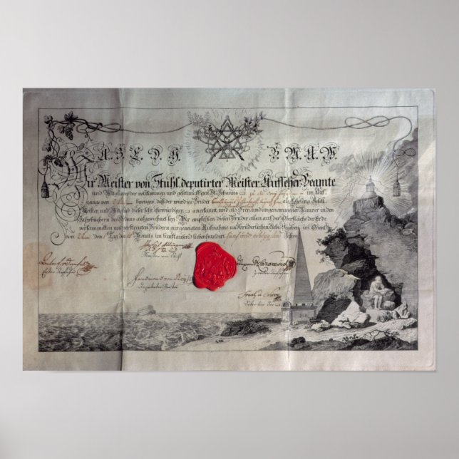 Masonic certificate, 1785 poster (Vorne)