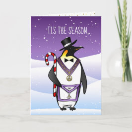 Masonic Christmas Card Holiday Penguin Grand Lodge Feiertagskarte