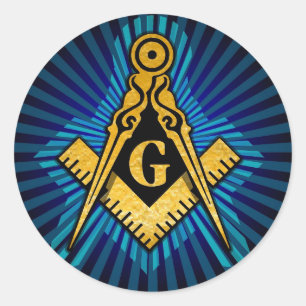 Masonic Compass und Square Runder Aufkleber
