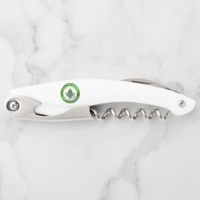 Masonic Corkscrew Green Kellnermesser (Vorderseite)