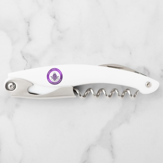 Masonic Corkscrew Purple Kellnermesser (Vorderseite)