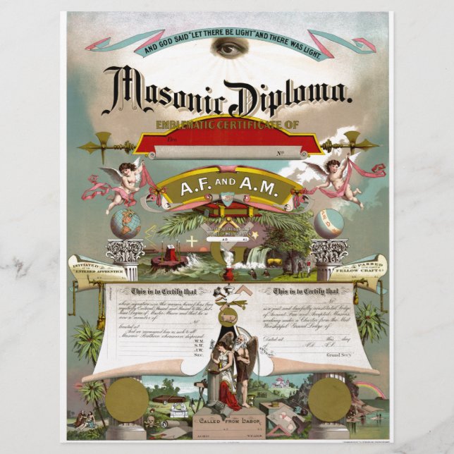 Masonic Diploma circa 1890 (Vorderseite)