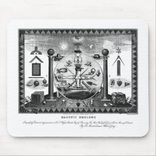 Masonic Emblems Chart aus dem Jahr 1874 Mousepad