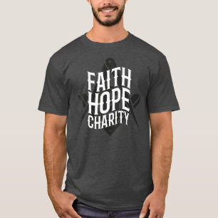 Masonic Faith Hope Wohltätigkeit Square und Compa T-Shirt