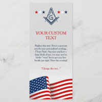 Masonic Flag Ceremony Card, American Freemason