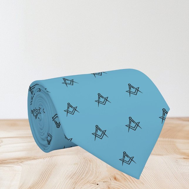 Masonic Freemason Blue Pattern Krawatte (Von Creator hochgeladen)
