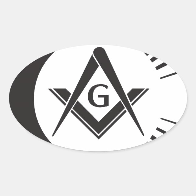 Masonic, Freemason, Masons Ovaler Aufkleber (Vorderseite)