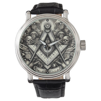 Masonic Freemason Square und Compass Watch Armbanduhr