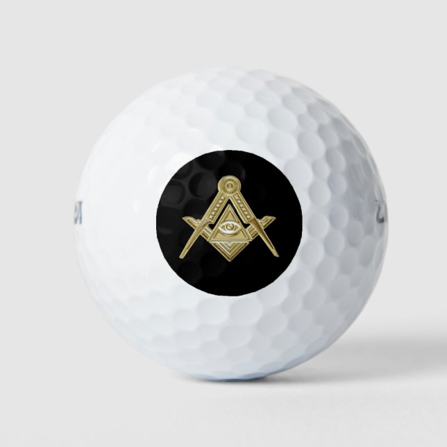Masonic Freemasons Mauerwerk Oes Square und Compas Golfball (Vorderseite)