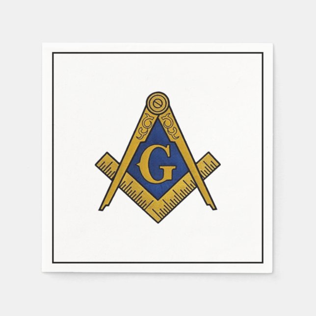 Masonic Freemasons Mauerwerk Oes Square und Compas Serviette (Vorderseite)
