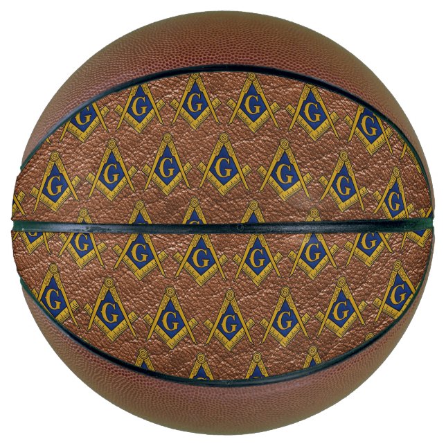 Masonic Freemasons Square und Compass Leather Basketball (Vorderseite)