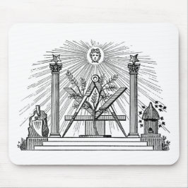 Masonic G Kenning Blockcut Gravur aus dem 19. Jahr Mousepad