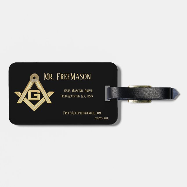 Masonic Golden Rush Gepäckanhänger (Rückseite horizontal)