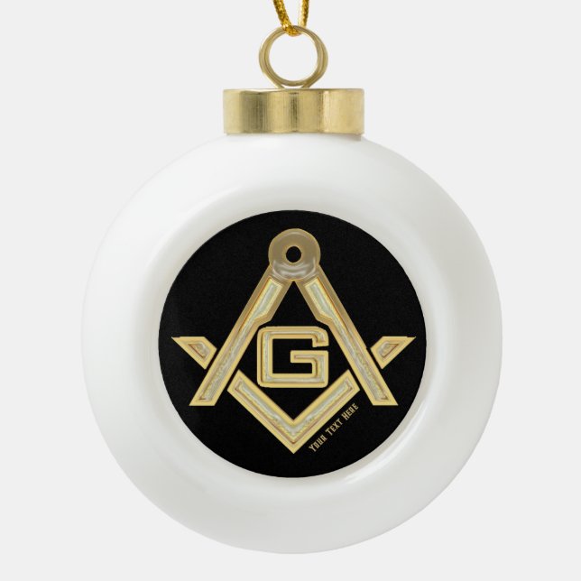 Masonic Golden Rush Keramik Kugel-Ornament (Vorderseite)