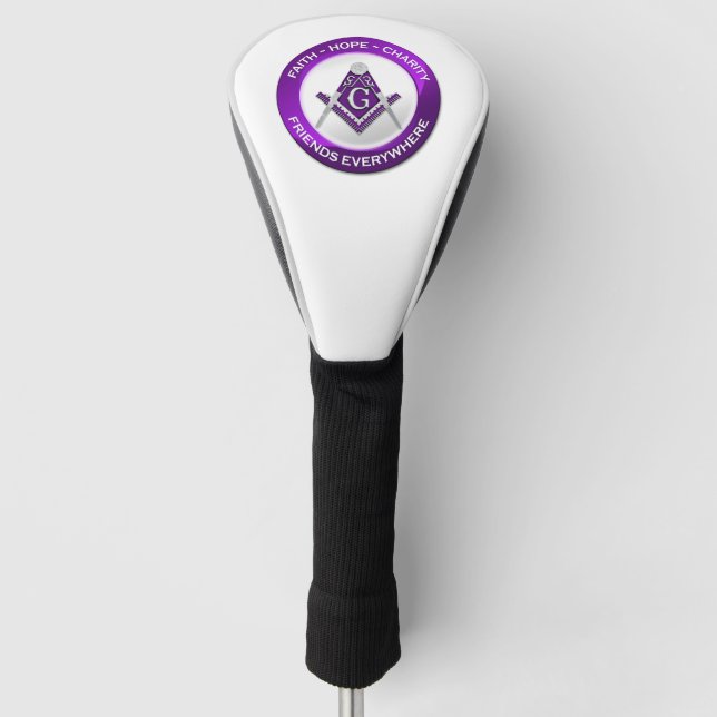 Masonic Golf Head Cover Purple Headcover (Vorderseite)