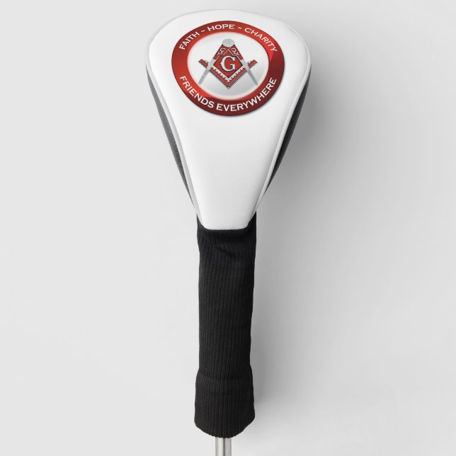Masonic Golf Head Cover Red Headcover (Vorderseite)