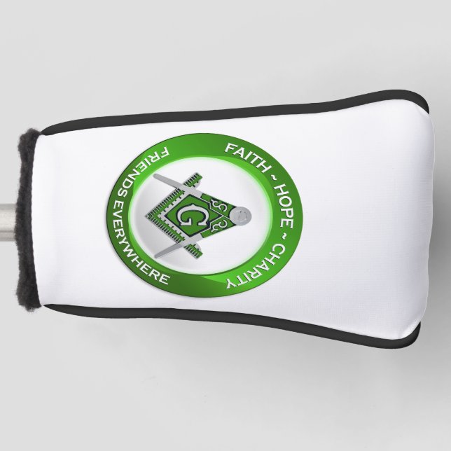 Masonic Golf Putter Cover Green Headcover (Vorderseite)