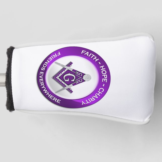 Masonic Golf Putter Cover Purple Golf Headcover (Vorderseite)