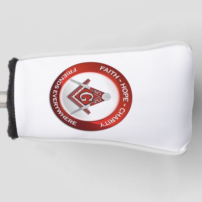 Masonic Golf Putter Cover Red Golf Headcover (Vorderseite)