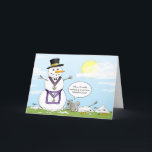 Masonic Grand Lodge Frosty Snowman Weihnachten<br><div class="desc">Was könnte das Geheimnis dieses Schneemans sein, nicht in der Hitze zu schmelzen? Könnte es sein, dass er ein Mönch ist? Mit diesen lustigen, masonischen Weihnachtskarten senden Sie Ihren Brüdern und ihren Familien einen guten Beifall! Das einzigartige Urlaubskunst zeigt eine Cartoon-Illustration von Frosty the Snowman, erstellt von Raphaela Wilson. Er...</div>