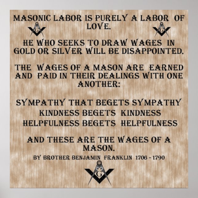 Masonic Labour Poster (Vorne)