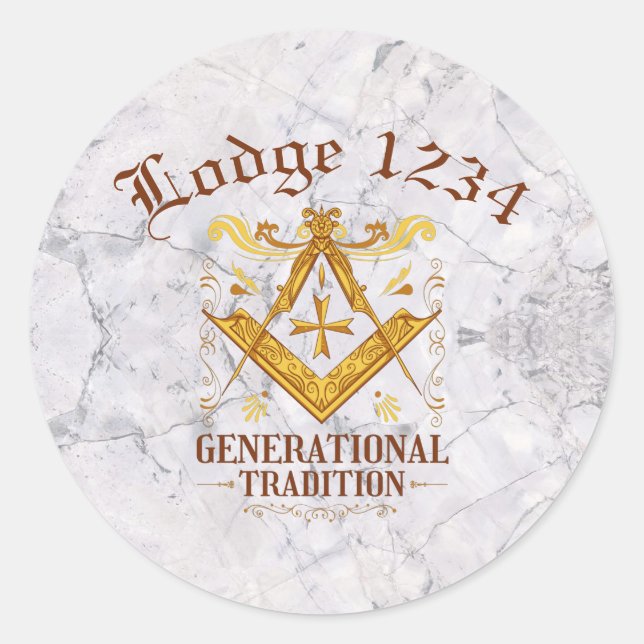 Masonic Lodge Behaltend Tradition Runder Aufkleber (Vorderseite)