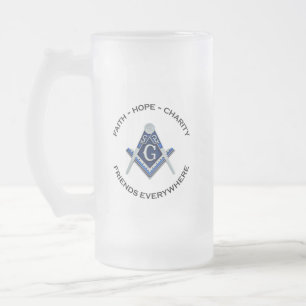 Masonic Mattiert Tasse Blue