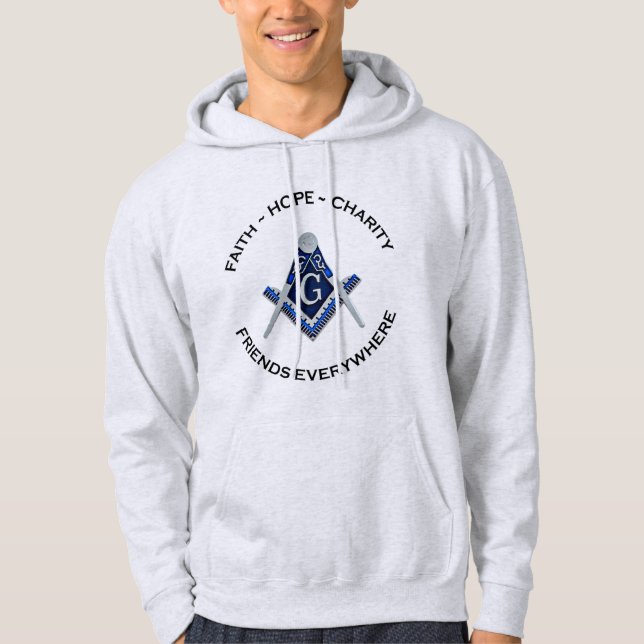 Masonic Men's Hoodie Blue (Vorderseite)