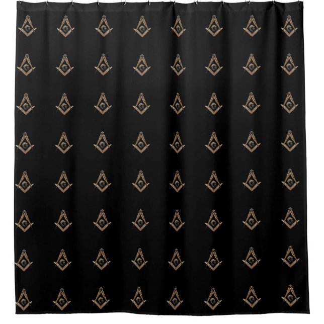 Masonic Minds (BrownishGold) Duschvorhang (Vorderseite)