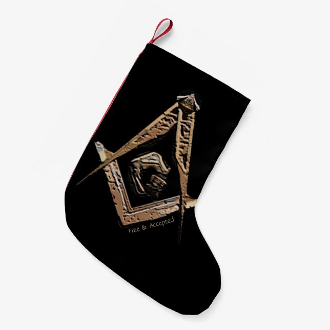 Masonic Minds (BrownishGold) Kleiner Weihnachtsstrumpf (Vorderansicht (hängend))