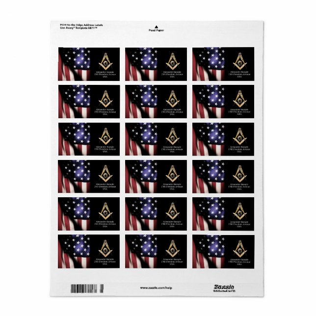 Masonic Minds (gelblich) Adressaufkleber (Vorne)