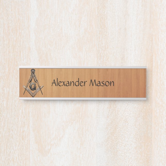 Masonic Minds (Golden Wooded) Türschild (Vorderseite )