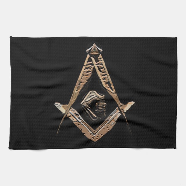 Masonic Minds (GoldenBrownish) Geschirrtuch (Horizontal)