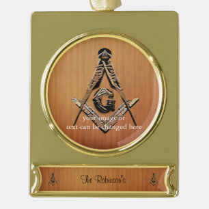 Masonic Minds (GoldenWooded) Banner-Ornament Gold