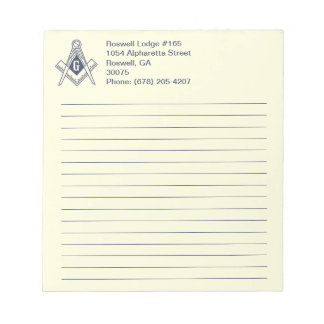 Masonic Note Pad Notizblock