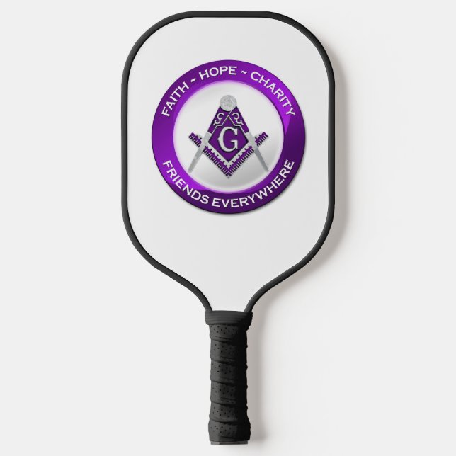 Masonic Pickleball Paddle Purple (Vorderseite)