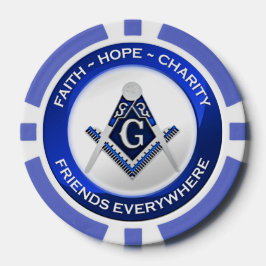 Masonic Piker Poker Chips Blue